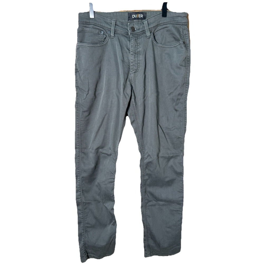 DU/ER N2X Relaxed Fit Taper Mens Zip Fly Green Chino Pants N2X11 32x32 See Pics